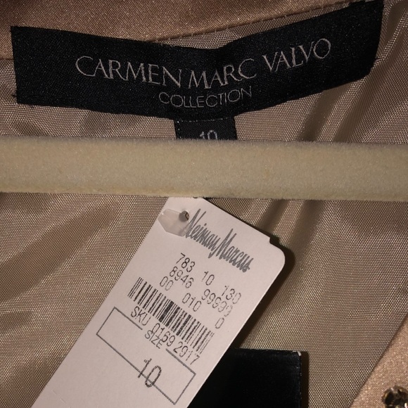 Carmen Marc Valvo Silk Cocktail Dress in Coral NWT - Picture 3 of 8